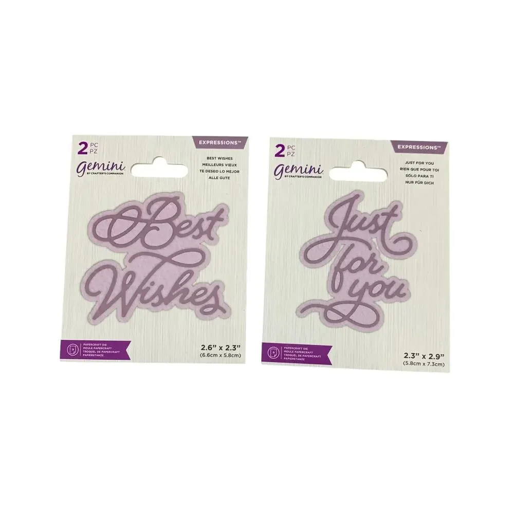 Crafters Companion Gemini Papercraft Die Expressions Best Wishes Just for You